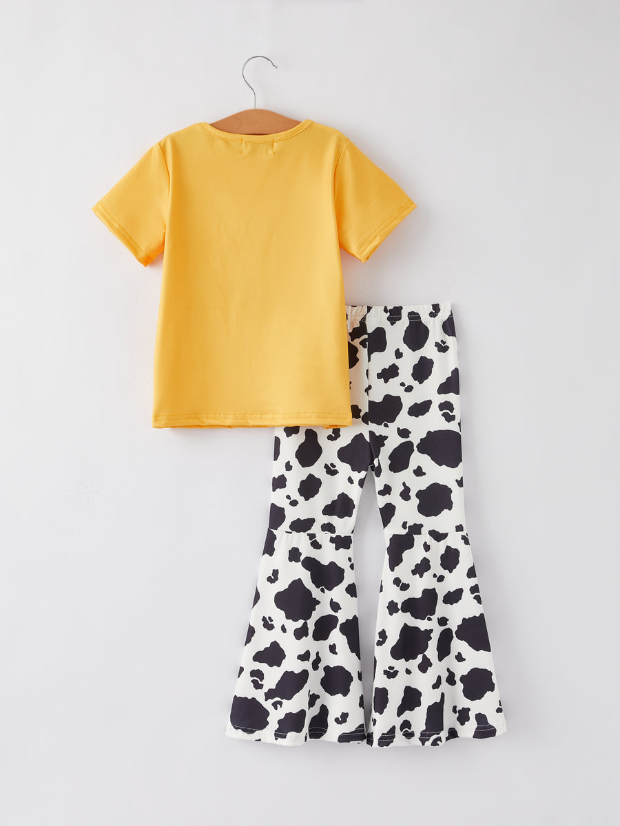 Girls Western Cow Leopard Print Cow Six-Piece Set