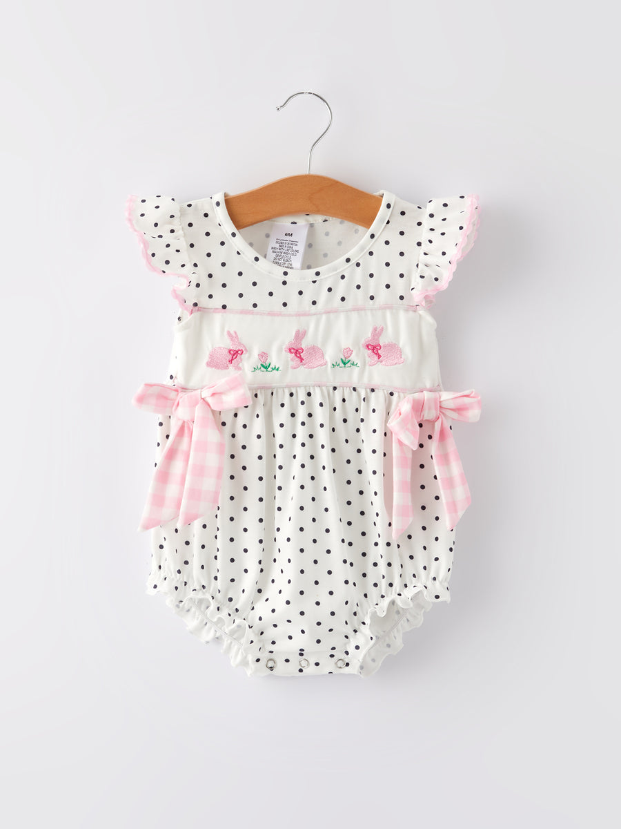 Easter Bunny Smocking Embroidered Romper