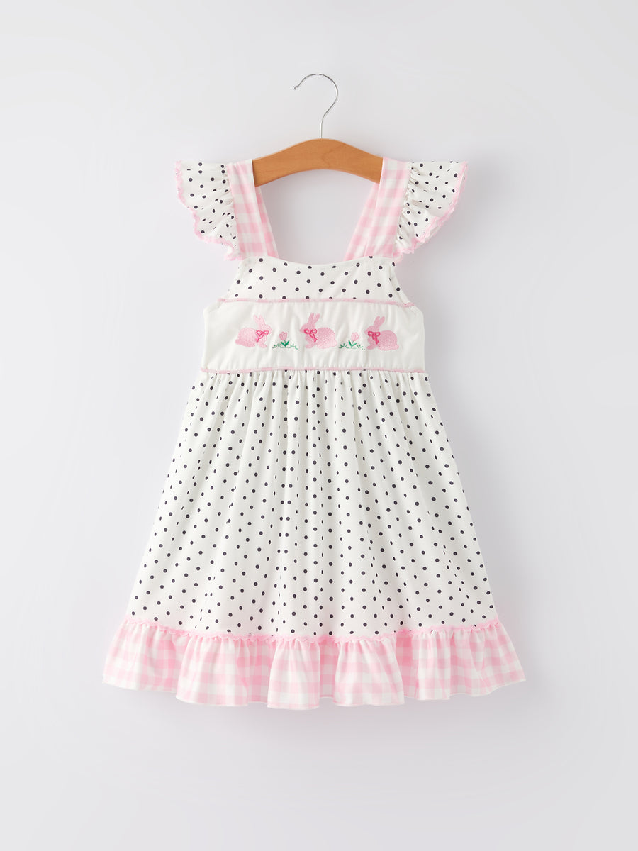 Easter Bunny Smocking Embroidered Dress