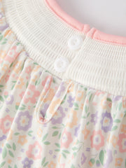 Easter Cross Smocking Embroidery Colorful Dress