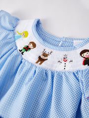 Princess Smocking Embroidery Cartoon Girls Dress