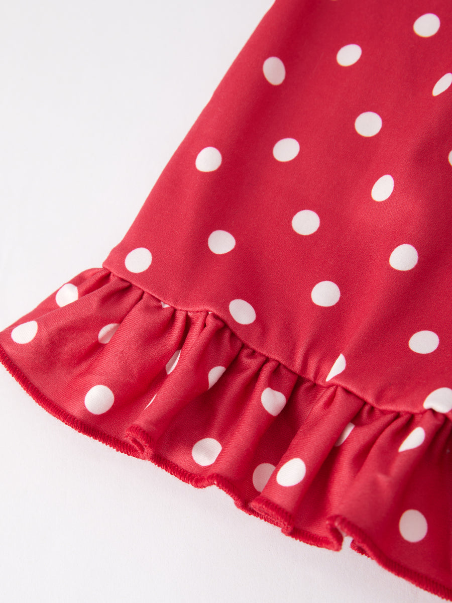 Strawberry Applique Top + Polka Dot Shorts Girls Set