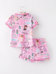 TS Printed Girls Pink Pajamas