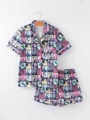 Mommy me TS Printed Adult Plaid Pajamas  Set