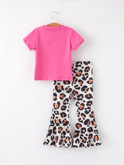 "HE IS RISEN" Applique Leopard Print Girls Set