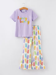 Easter Purple Print Girls Outfit