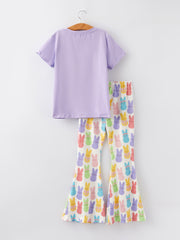 Easter Purple Print Girls Outfit