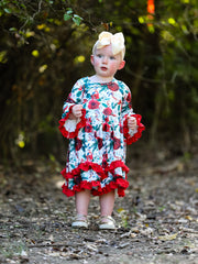 Floral christmas dress hotsell