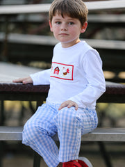 Farm Blue Smocking Embroidered Boys Outfits