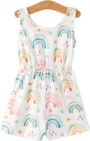 Rainbow Striped Milk Silk 3-piece Dress Set