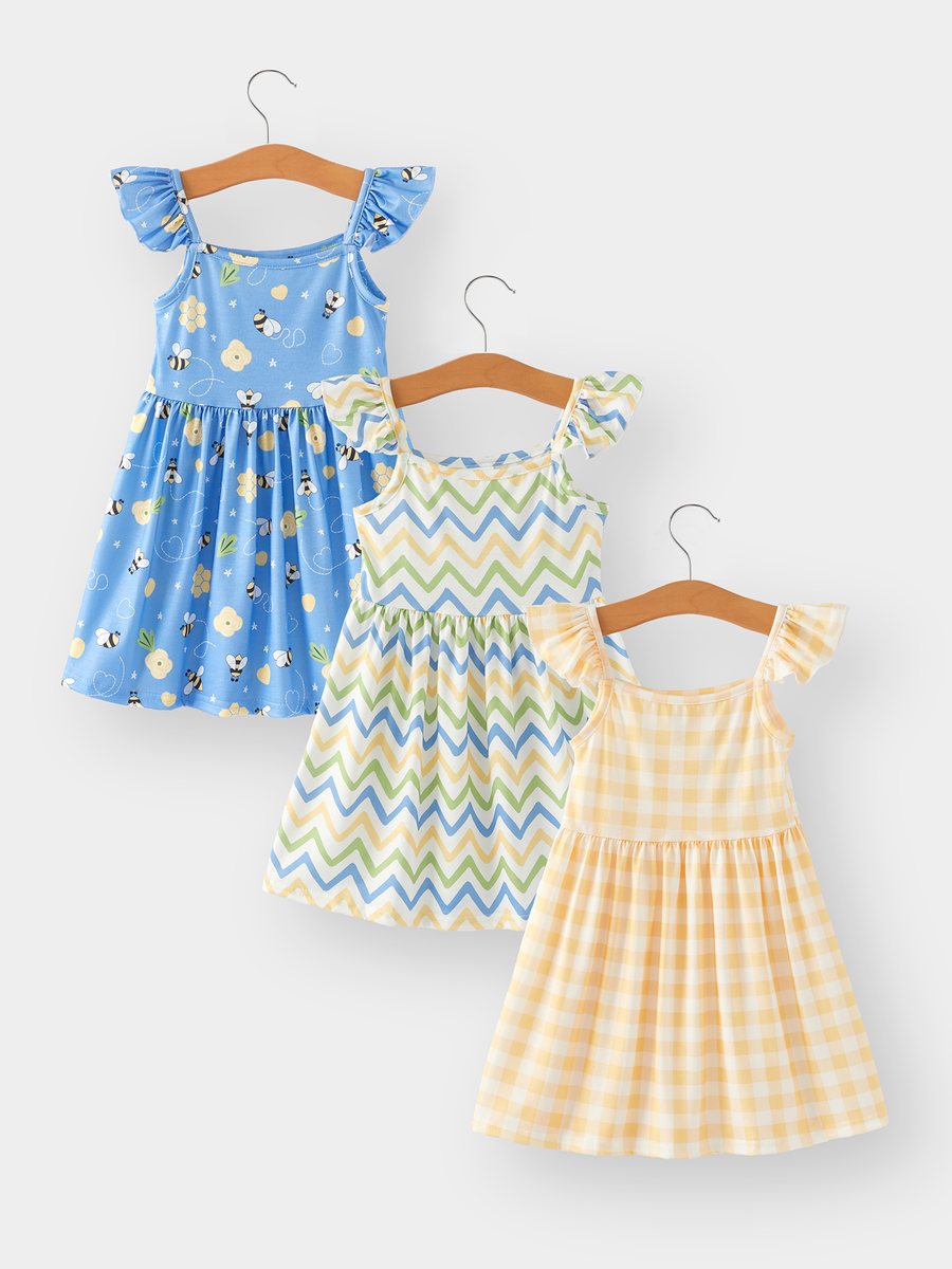 Summer Girls Bee Striped Dress Three-Piece Set