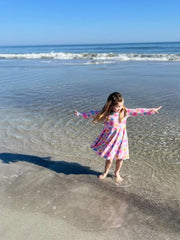 Toddler Girls Valentine Dress – Colorful Candy Heart Print Outfit