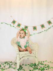 St. Patrick's Day Shamrock Striped Plaid Baby Girl Romper