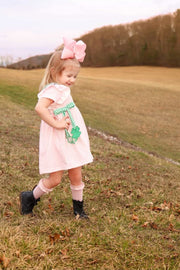 St. Patrick's Day Shamrock Girls' Striped Plaid Dress