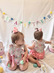 PREORDER Girls Pink Floral Sleeveless Baby Girls Romper