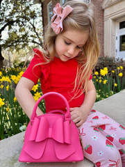 Strawberry Bow Girls Ruffle Top and Bell Bottoms Set