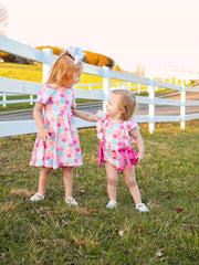 Colorful Floral Ruffle Baby Girls Romper