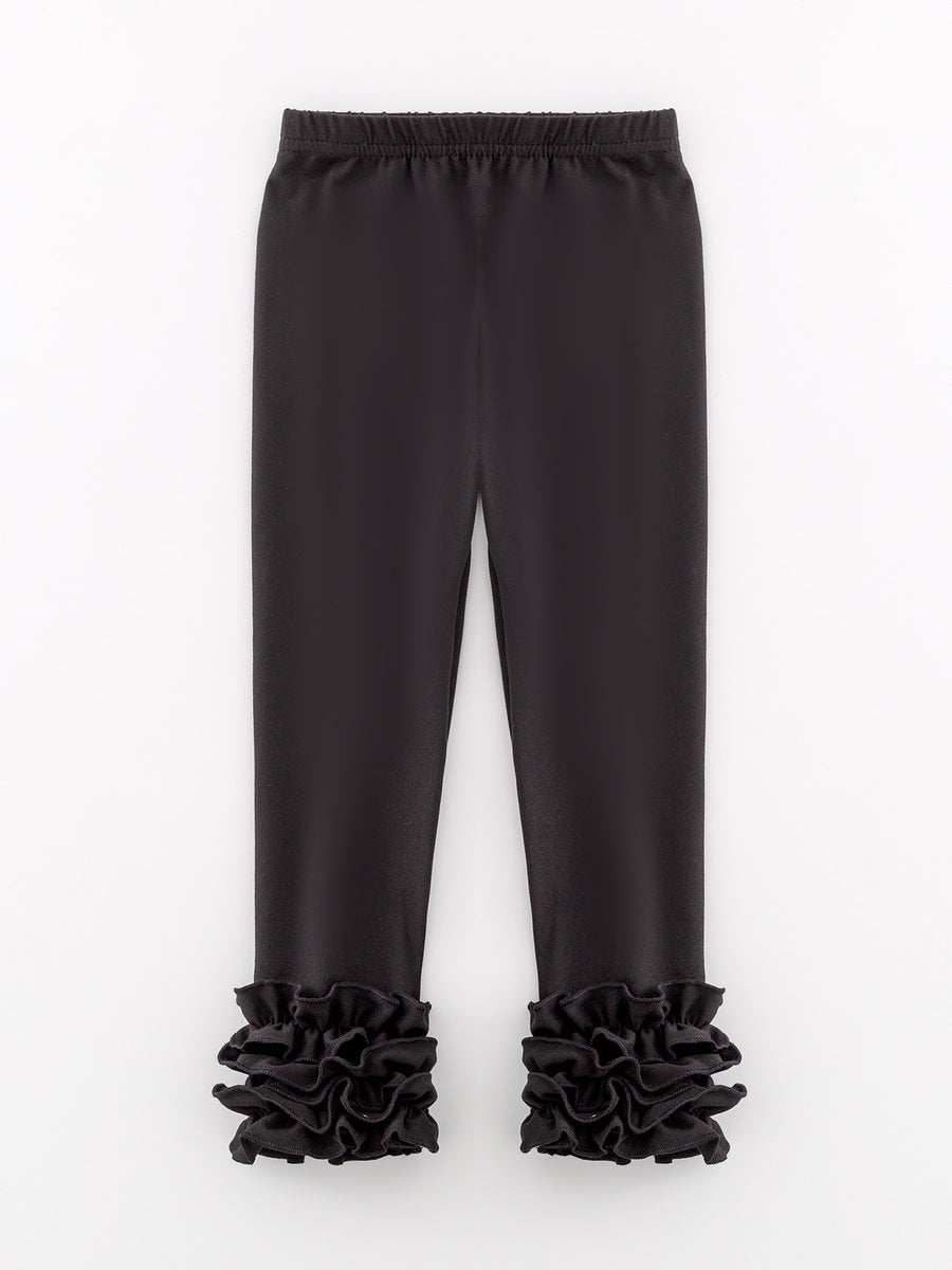 Milk Silk Ruffled Solid Color Pants