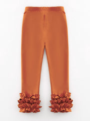 Milk Silk Ruffled Solid Color Pants