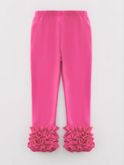 Milk Silk Ruffled Solid Color Pants