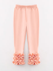 Milk Silk Ruffled Solid Color Pants