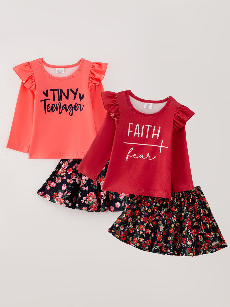 Girls Fall Set Of 2 Pcs In One Package Letter Print