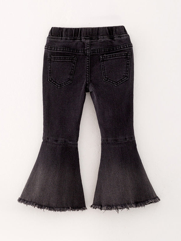 Black Tight Bell-bottoms Denim Jeans Pants