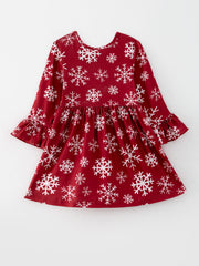 Girls Dress Of 2 Pcs In One Package Christmas Girls Santa Print Dress