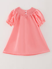 CORAL Smocked Church Christ Bishop Christening Dress