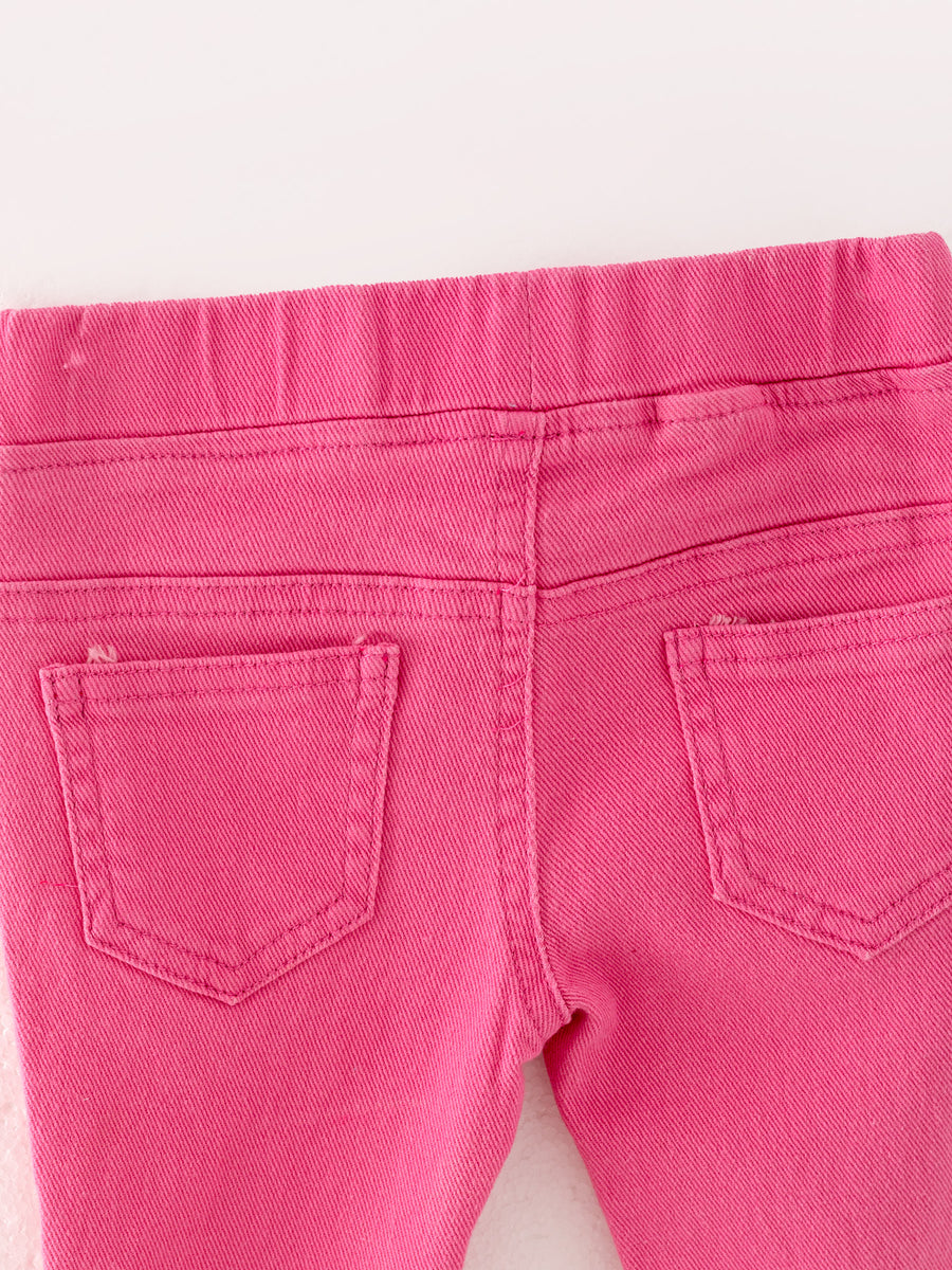 Pink Gradient Denim Flared Pants