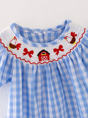 Farm Smocking Embroidered Girls Outfits