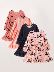 Girls Dress Of 4 Pcs In One Package Halloween Milk Silk Dress