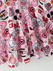 Valentine's Day Character Camera Print Girls' Dress