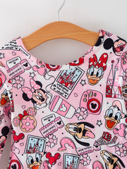 Valentine's Day Character Camera Print Girls' Dress