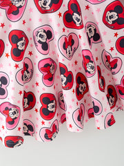 Valentine's Day Girls Long Sleeve Dress – Pink Character Heart Outfit