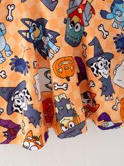 Halloween Pumpkin Character Print Dress