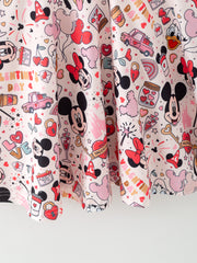 Valentine's Day Girls Balloon Fireworks Character Print Long Sleeve Dress