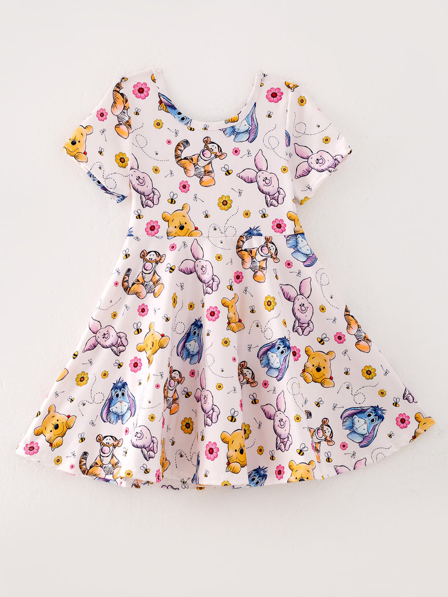 Princess Print Short Sleeve Dress