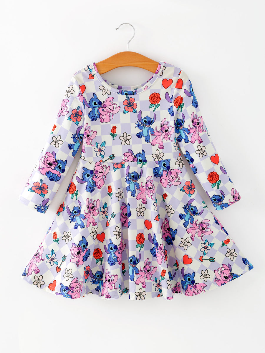 Toddler Girls Valentine Party Dress – Candy Heart Print Holiday Outfit