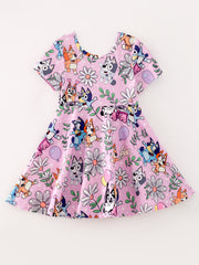 Cartoon Girls Milk Silk Dress