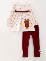 Girls Thanksgiving Applique Girls Outfits Set