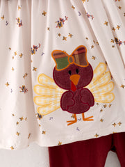 Girls Thanksgiving Applique Girls Outfits Set