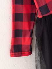 Girls Red And Black Plaid Tutu Dress