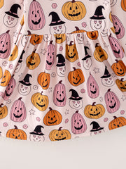 Girls Halloween Print Milk Silk Dress