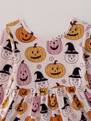 Girls Halloween Print Milk Silk Dress