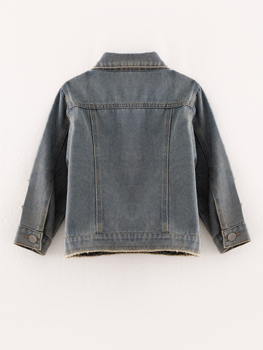 Girls Sequins Denim Jacket