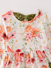 Autumn Girls Floral Print Dress