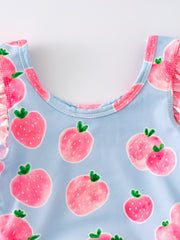 "Strawberry" Plaid Girls' Swimsuit