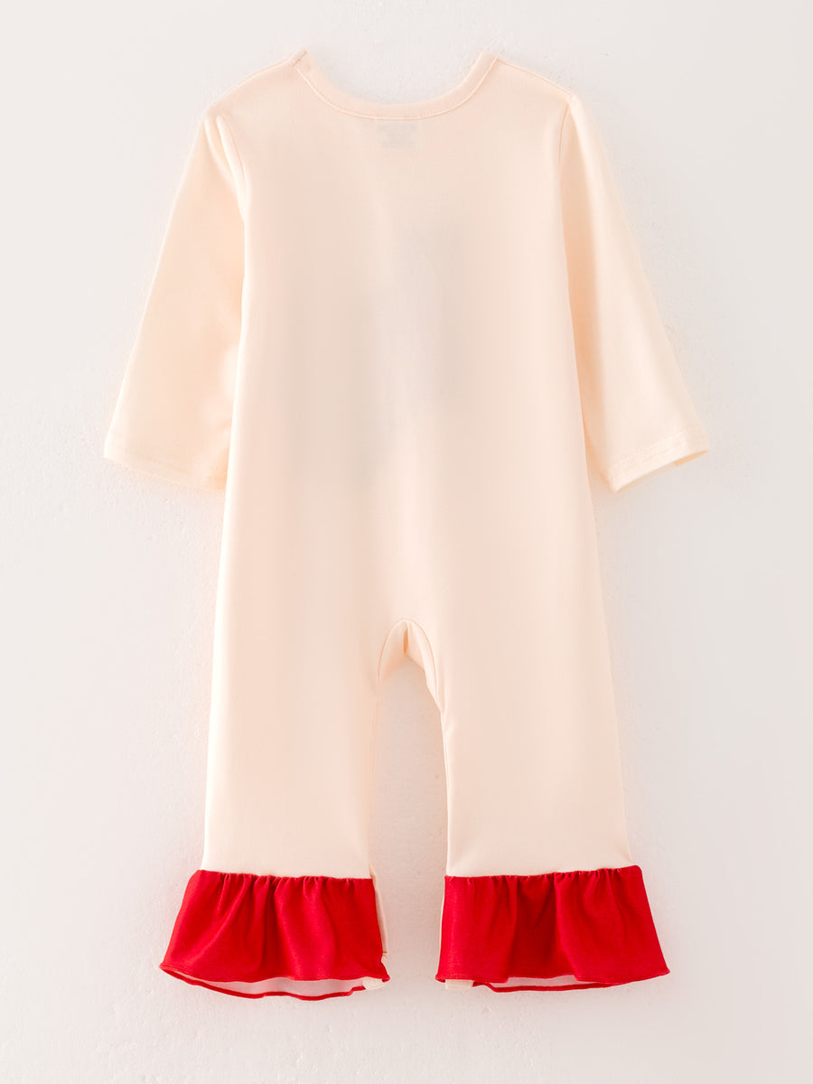 4 piece Baby Girl Autumn /Winter Letter Leopard O-neck Ruffle Romper Set