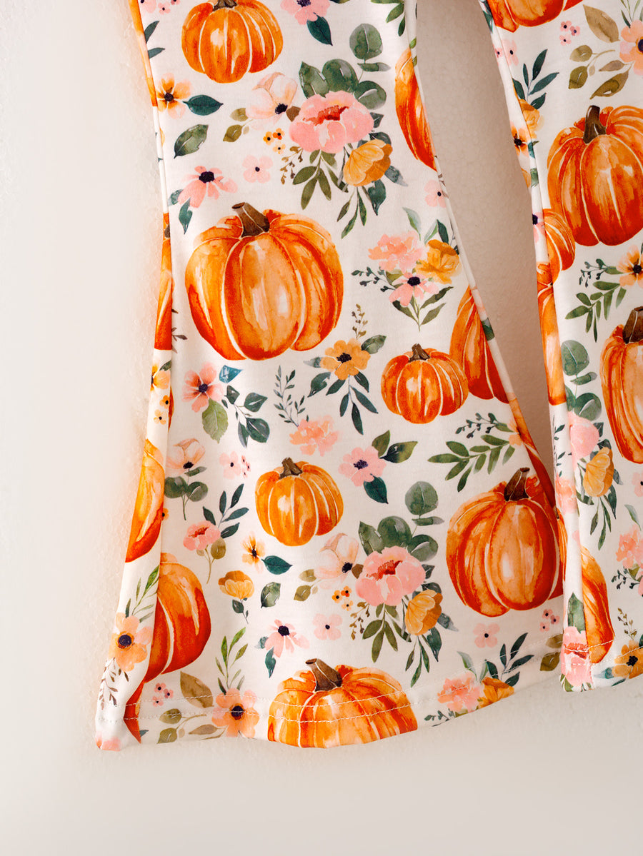 Girls Halloween PumpkinPrint Set